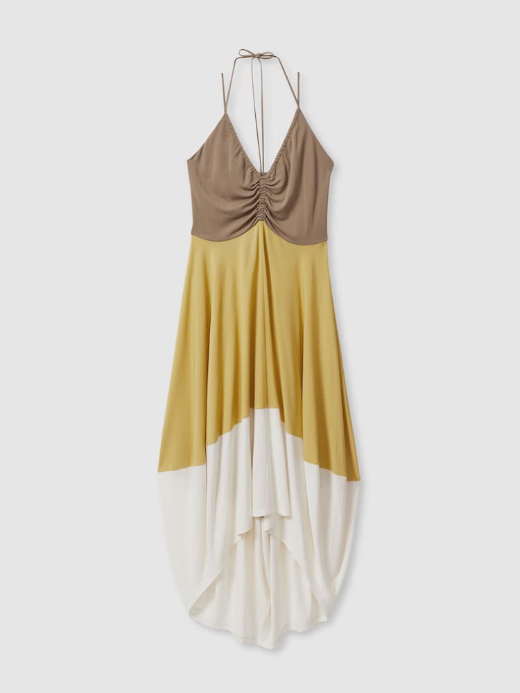 Reiss Платье-миди Trista Colourblock Ruched Midi - Изображение 2 из 5