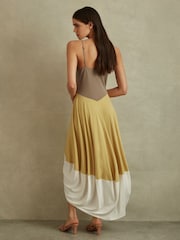Reiss Платье-миди Trista Colourblock Ruched Midi - Изображение 4 из 5