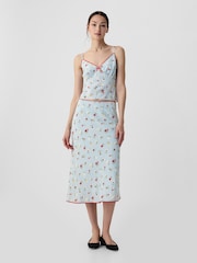 Gap Light Blue DÔEN Cropped Floral Cami - Image 3 of 5
