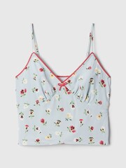 Gap Light Blue DÔEN Cropped Floral Cami - Image 5 of 5