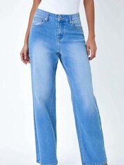 Dusk Blue Wide Leg Denim Jeans - Image 4 of 5