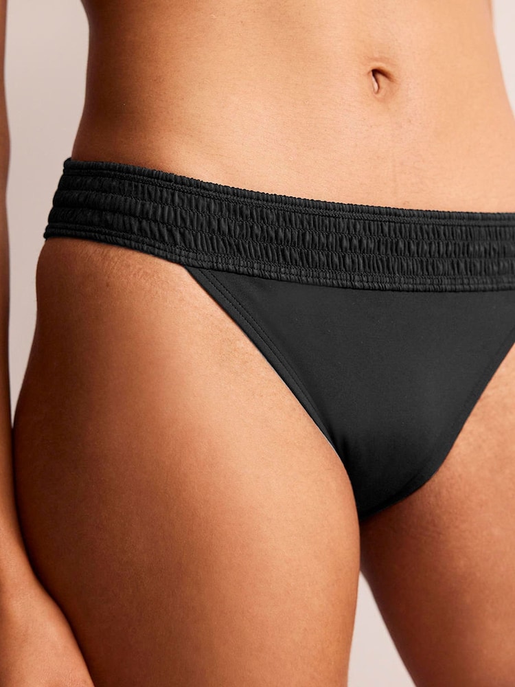 Boden Black Milos Smocked Bikini Bottoms - Image 2 of 6 Boden Black Milos Smocked Bikini Bottoms - Image 2 of 6
