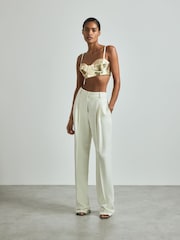 Reiss Gold Viola Metallic Bustier Top - Image 1 of 7