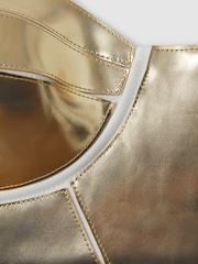 Reiss Gold Viola Metallic Bustier Top - Image 5 of 7
