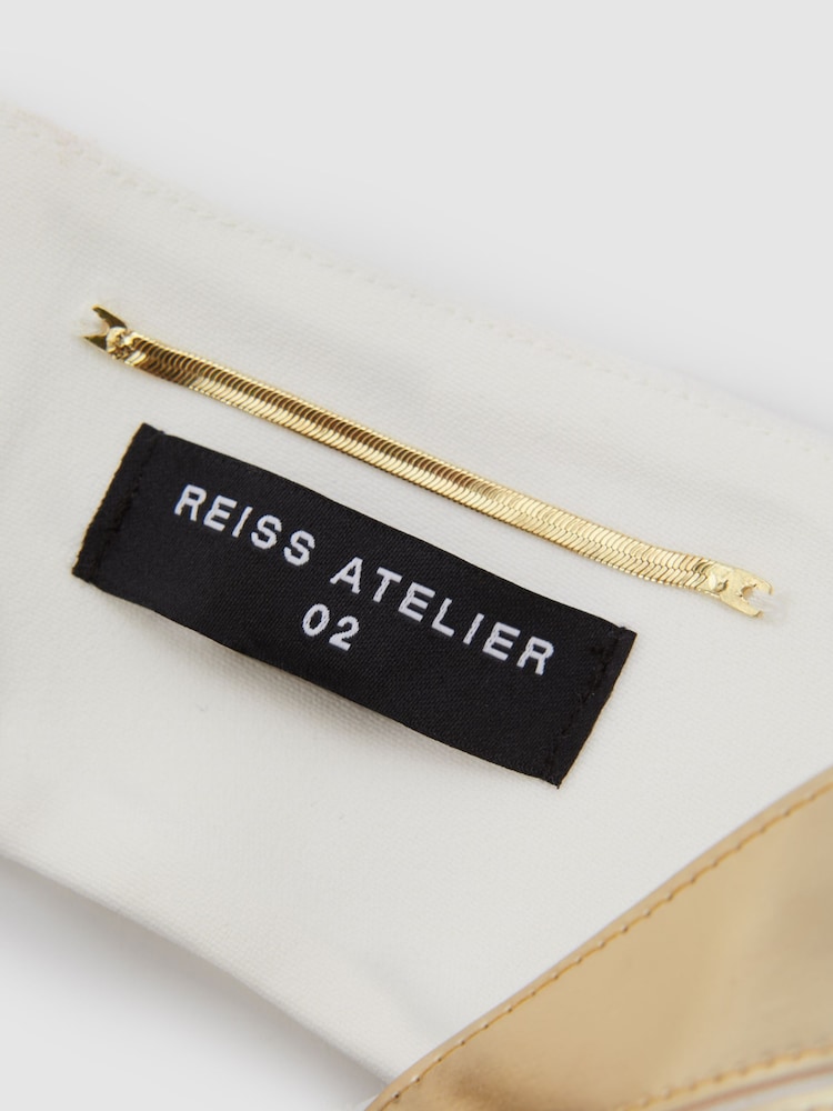 Reiss Gold Viola Metallic Bustier Top - Image 6 of 7