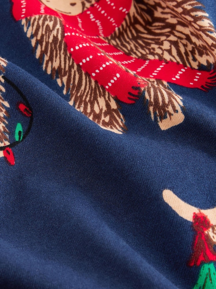 Navy Blue Matching Family Womens Christmas Hamish The Highland Cow 100% Cotton Nightie - Image 8 of 8