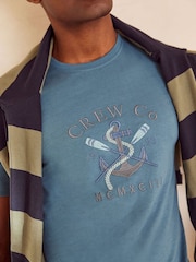 Crew Clothing 100% Cotton Anchor Graphic T-Shirt - Image 1 of 5