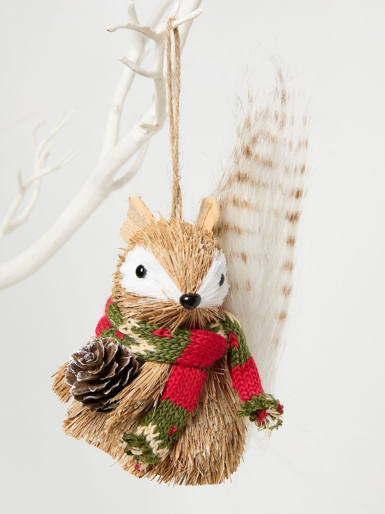FatFace Brown Squirrel Brush Tree Decoration - Image 1 of 2