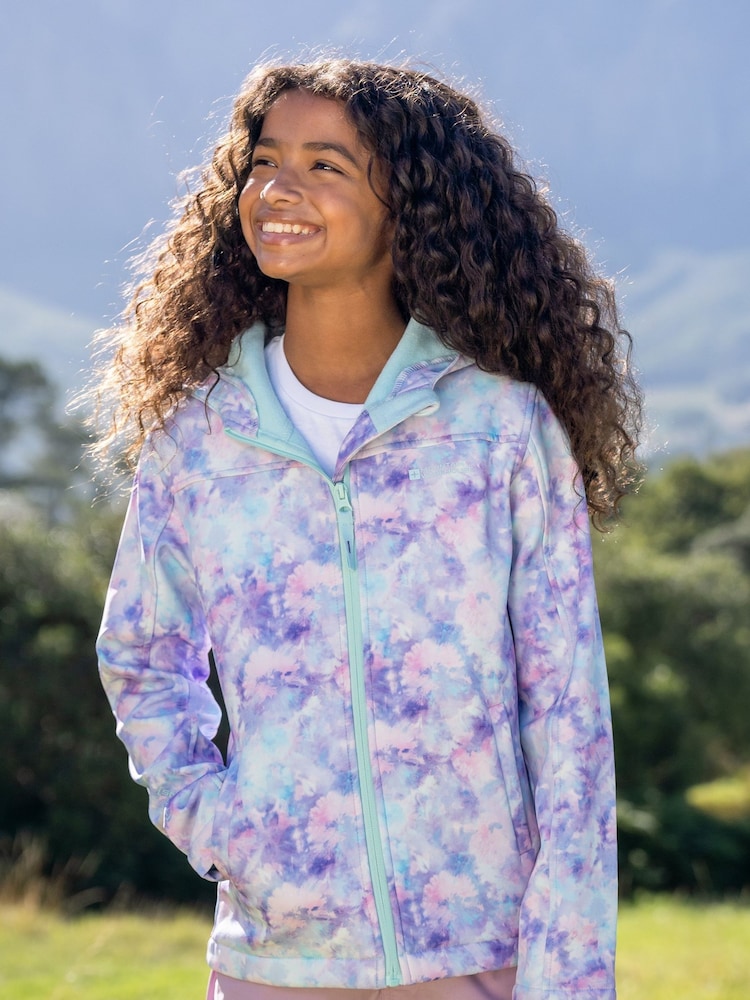 Mountain Warehouse Light Sea Green Exodus Kids Printed Water-Resistant Softshell Jacket - Image 1 of 5