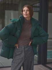 Zielony - Premium Real Down Filled Padded Jacket - Image 1 of 9