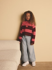 Pink Stripe Collar Jumper (3-16yrs) - Image 1 of 11