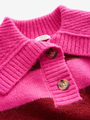 Pink Stripe Collar Jumper (3-16yrs) - Image 10 of 11