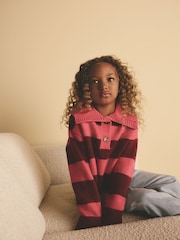 Pink Stripe Collar Jumper (3-16yrs) - Image 5 of 11