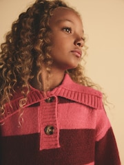 Pink Stripe Collar Jumper (3-16yrs) - Image 7 of 11