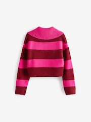 Pink Stripe Collar Jumper (3-16yrs) - Image 9 of 11