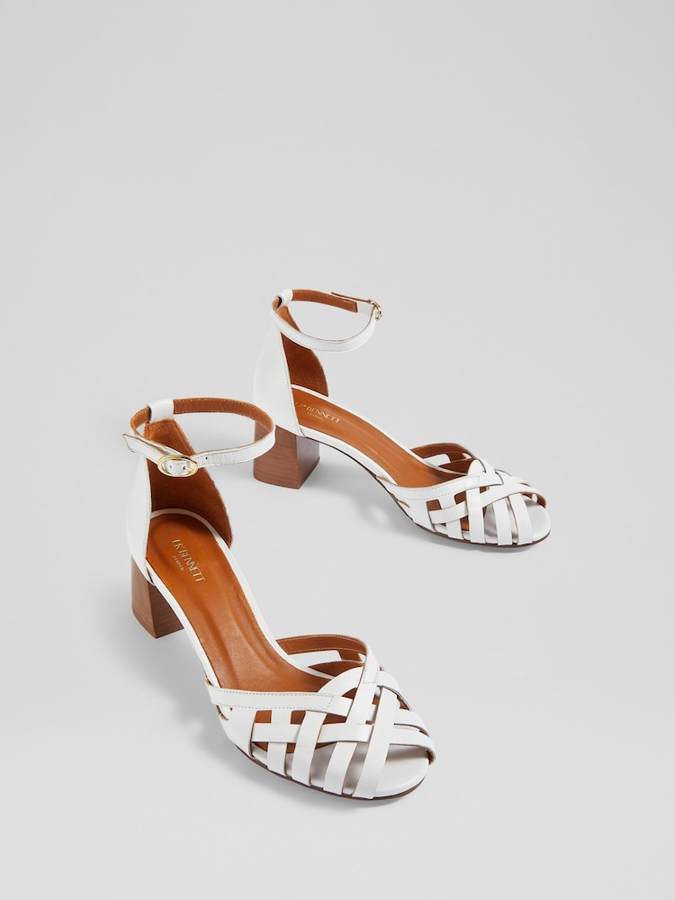 LK Bennett Natural Noemia Leather Criss-Cross Sandals - Image 2 of 2 LK Bennett Natural Noemia Leather Criss-Cross Sandals - Image 2 of 2