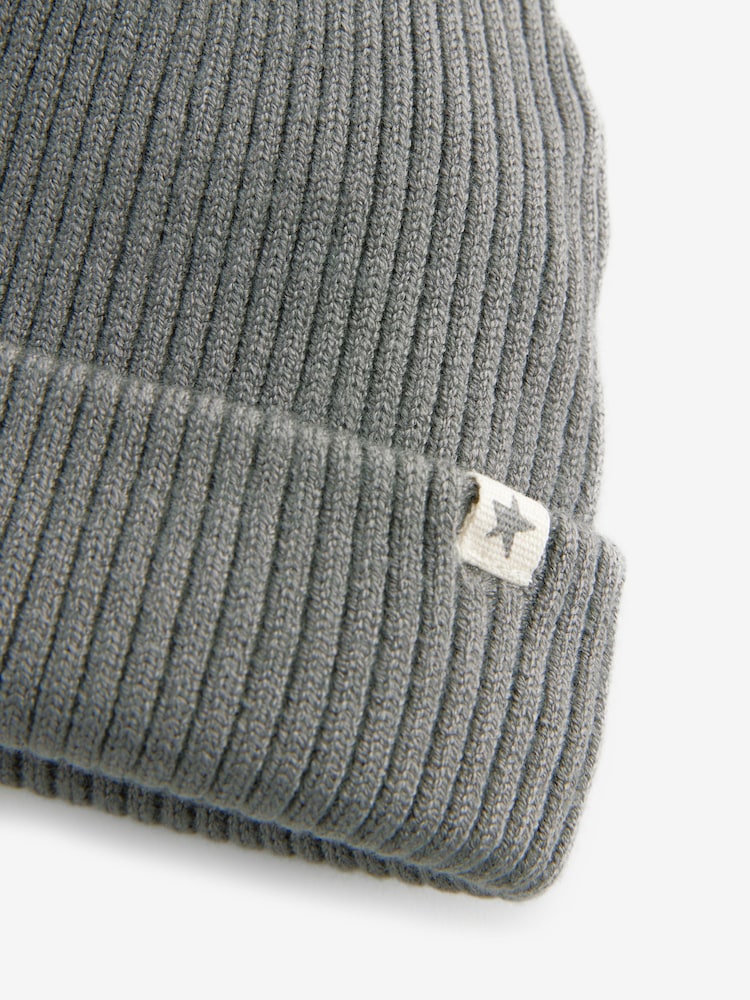 Charcoal Grey Knitted Baby Beanie Hat (0mths-2yrs) - Image 2 of 2