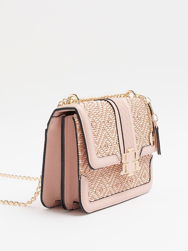 River Island Pink Weave Satchel Bag - Image 2 of 4