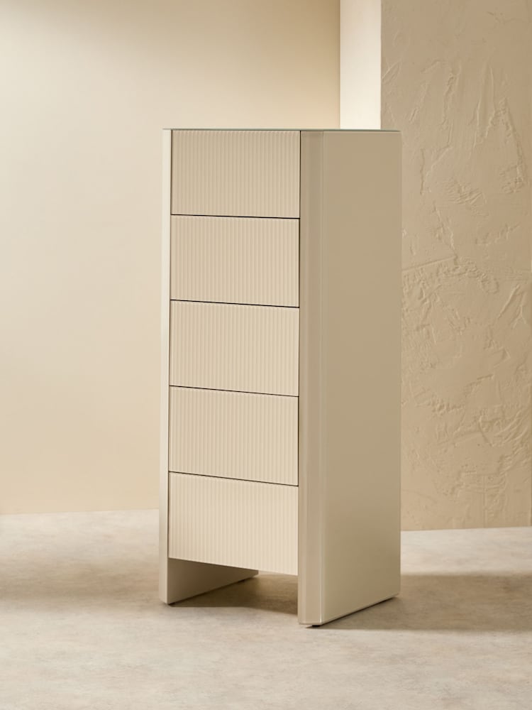 MADE.COM Ecru White Eleni 5 Drawer Chest of Drawers - Image 2 of 3