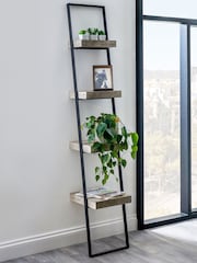 Pacific Grey Concrete Effect Wood and Iron 4 Shelf Unit - Image 1 of 6