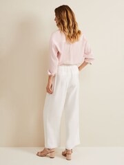 Phase Eight White Petite Tyla Wide Leg Trousers - Image 4 of 9