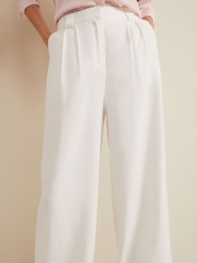 Phase Eight White Petite Tyla Wide Leg Trousers - Image 6 of 9