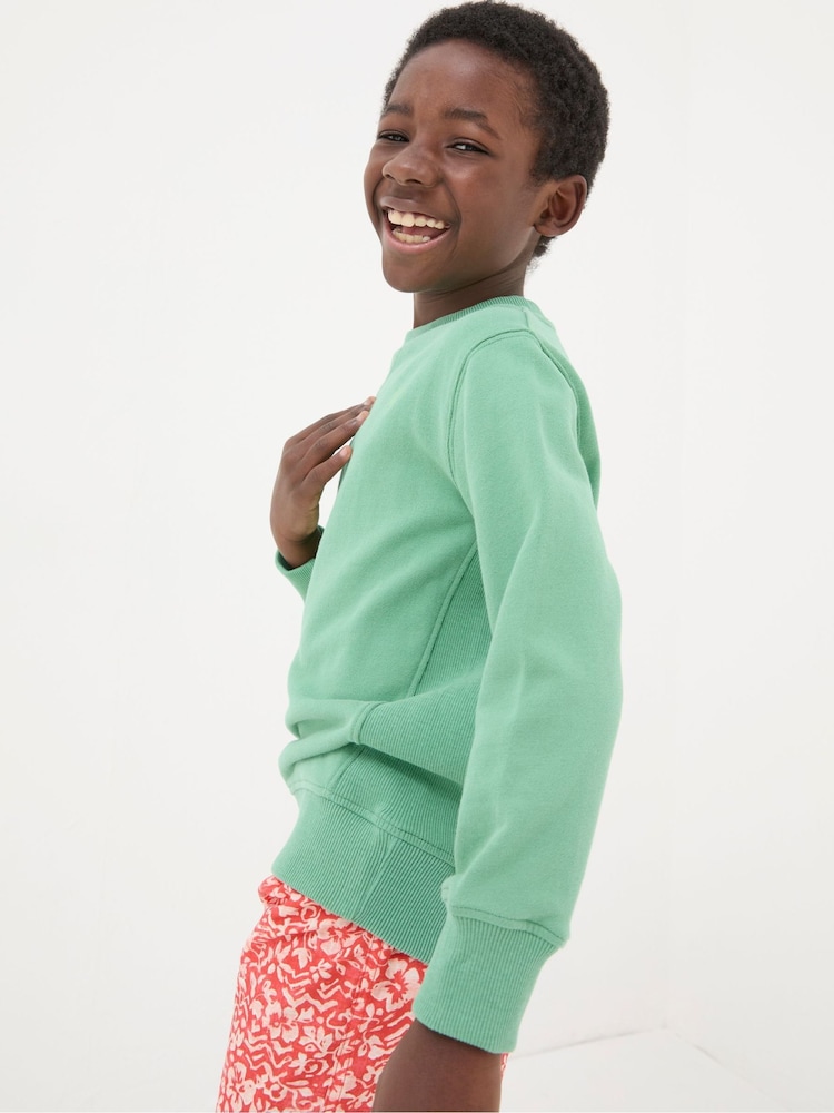 FatFace Enborne Green Crew Sweatshirt - Image 2 of 4 FatFace Enborne Green Crew Sweatshirt - Image 2 of 4