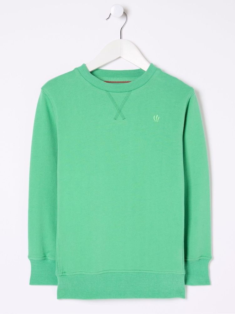 FatFace Enborne Green Crew Sweatshirt - Image 4 of 4