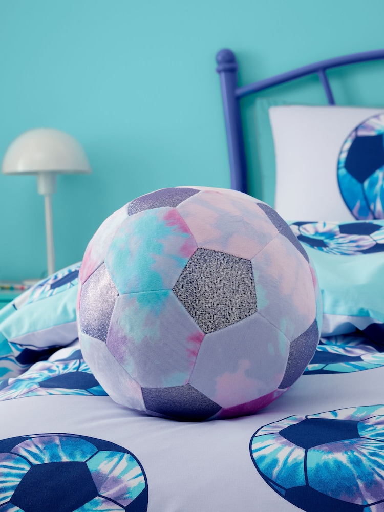 Catherine Lansfield Lilac Tie Dye Football Shaped Cushion - Image 1 of 1