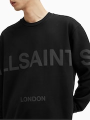 AllSaints Black 100% Cotton Biggy Crew Sweatshirt - Image 4 of 5