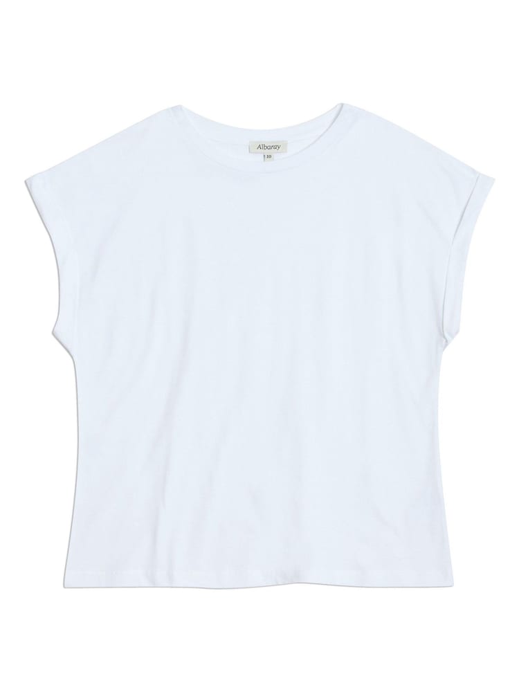 Blanco - Albaray 100% Cotton Roll Back T-Shirt - Imagen 4 de 4