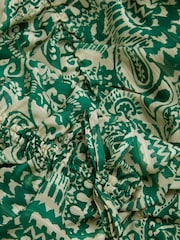 Another Sunday Green Sparkle Aztec Style Puff Sleeve Midi Dress - Image 6 of 6