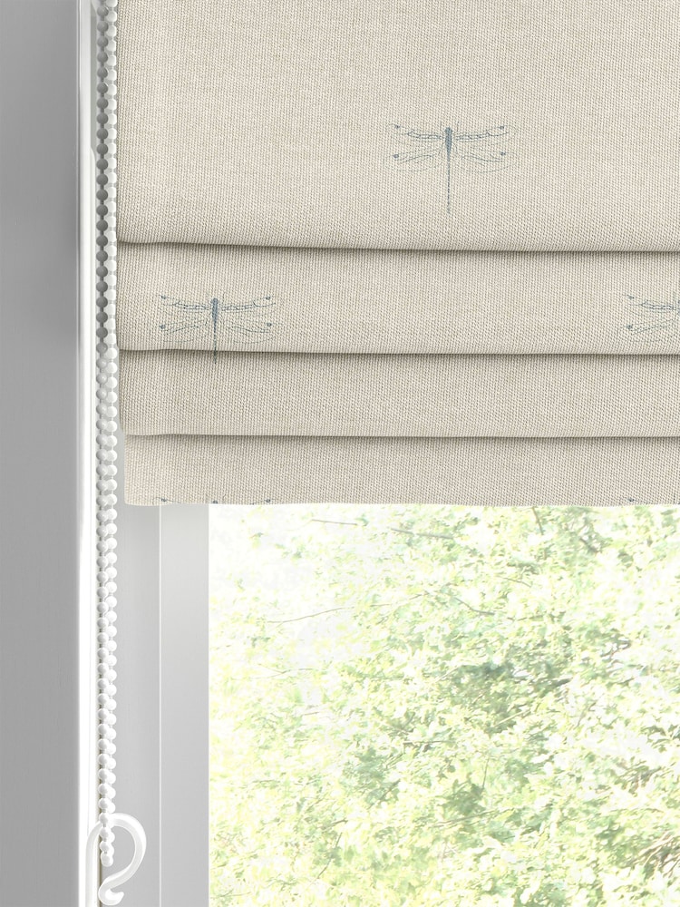 Sophie Allport Duck Egg Blue Vector Dragonfly Made to Measure 100% Cotton Roman Blinds - Image 2 of 6
