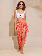 Lipsy Orange Tropical Multi Way Sarong - Image 3 of 5
