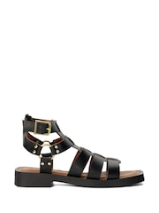 Dune London Black Lynks Moto Gladiator Sandals - Image 3 of 6