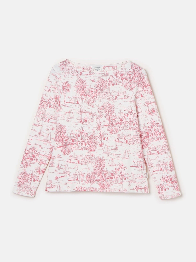 Pink Toile de Jouy - Joules Harbour Boat Neck Printed Top - Image 7 of 7 Pink Toile de Jouy - Joules Harbour Boat Neck Printed Top - Image 7 of 7