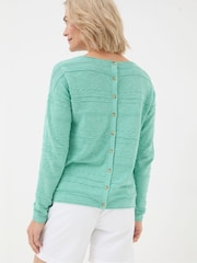 FatFace Isabelle Green Cotton Linen Jumper - Image 2 of 4