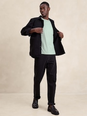 Banana Republic Green Linen-Cotton Crew Neck T-Shirt - Image 1 of 1