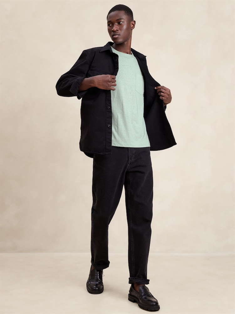 Banana Republic Green Linen-Cotton Crew Neck T-Shirt - Image 1 of 1