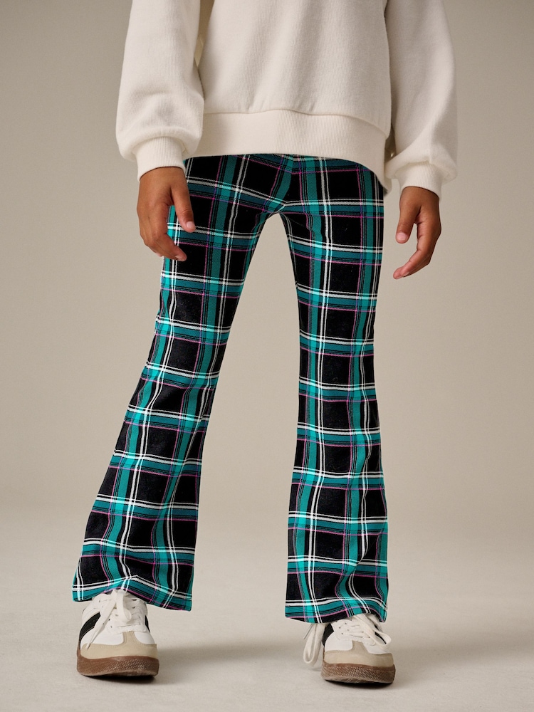 Black Multi Check - Flare Leggings (3-16yrs) - Image 1 of 8
