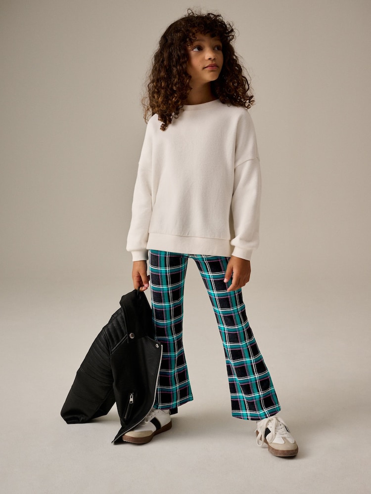 Black Multi Check - Flare Leggings (3-16yrs) - Image 2 of 8
