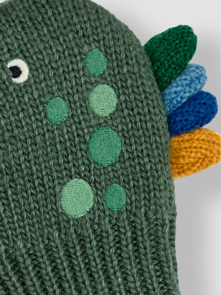 JoJo Maman Bébé Dinosaur Print Novelty Mittens - Image 3 of 3