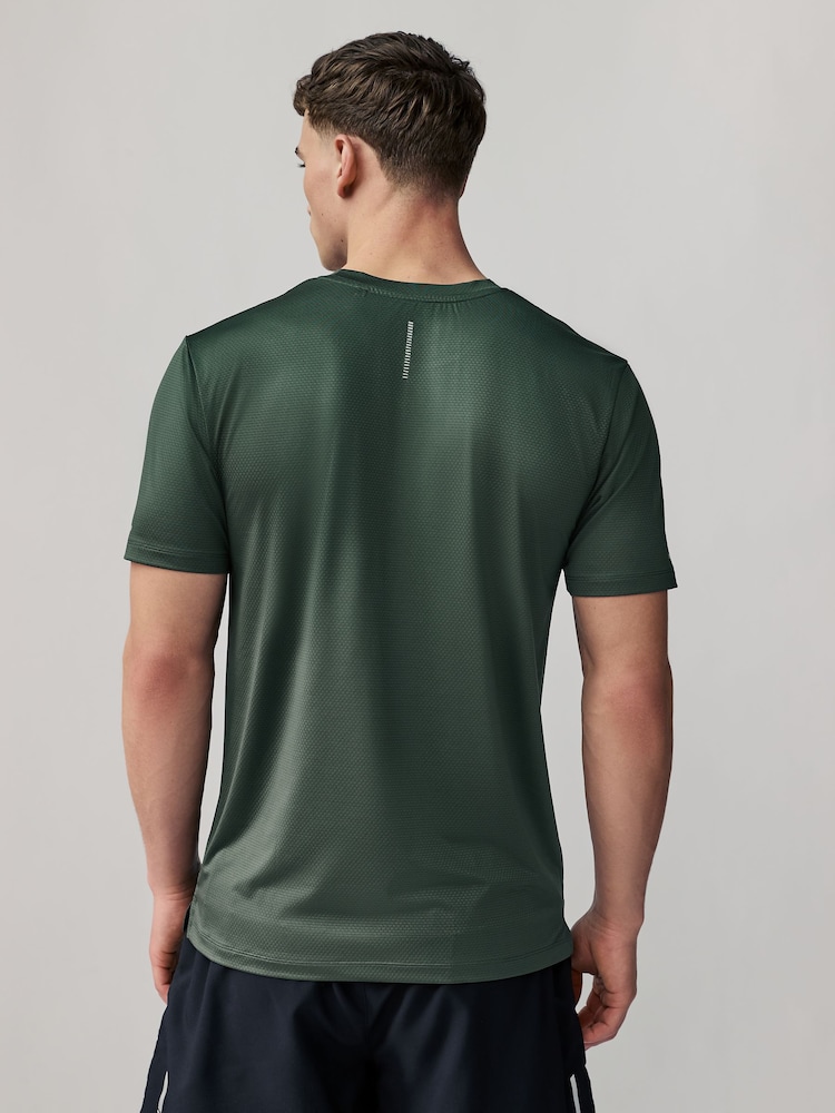 Khaki Green Active Gym Texture Training T-Shirt - Image 3 of 9