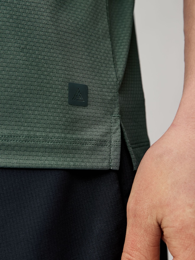 Khaki Green Active Gym Texture Training T-Shirt - Image 6 of 9