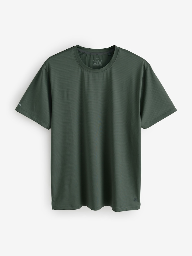 Khaki Green Active Gym Texture Training T-Shirt - Image 7 of 9