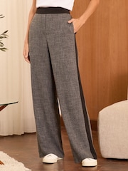 Love & Roses Grey Tailored Side Stripe Wide Leg Trousers - Image 1 of 4