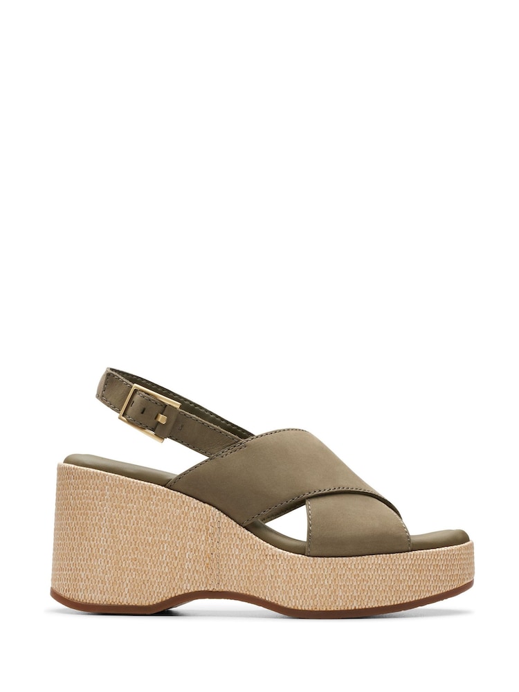 Clarks Green Nubuck Manon Wish Sandals - Image 1 of 6 Clarks Green Nubuck Manon Wish Sandals - Image 1 of 6