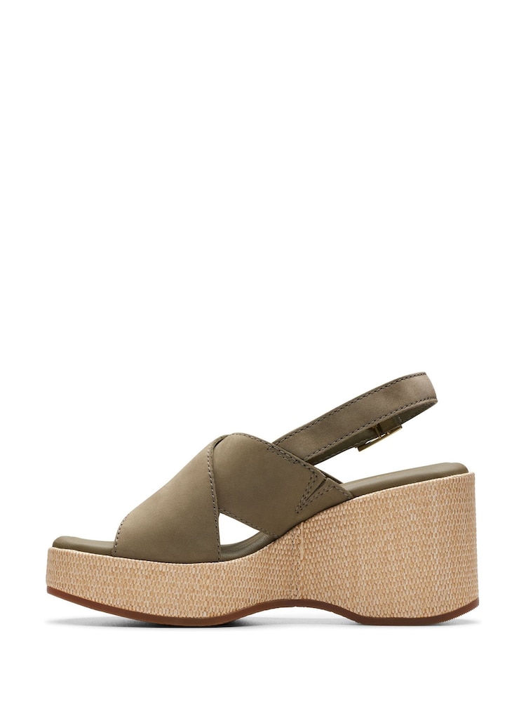Clarks Green Nubuck Manon Wish Sandals - Image 2 of 6 Clarks Green Nubuck Manon Wish Sandals - Image 2 of 6