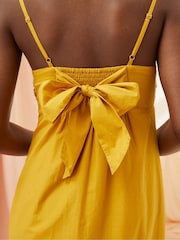 FatFace Daisy Yellow Broderie Midi Dress - Image 4 of 7
