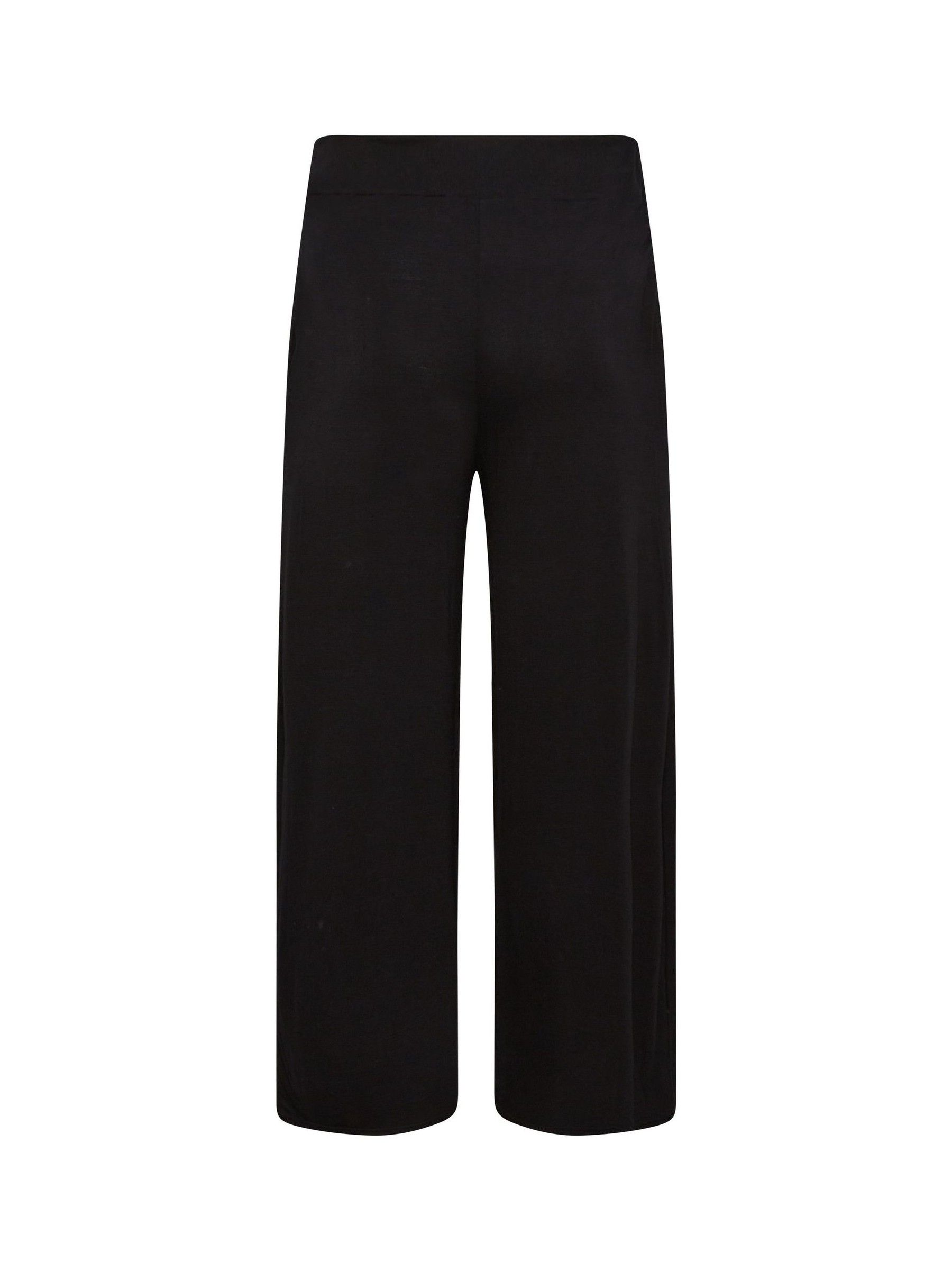 Yours Curve Women's Black Pull On Wide Leg Trousers